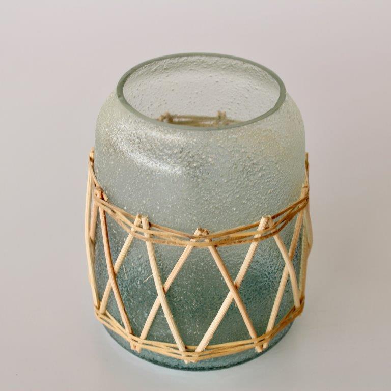 Bamboo & Frosted Glass Vase